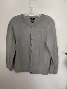Gap XL Gray Cardigan Sweater Long Sleeve Cotton Thin EUC LKN - Picture 1 of 4