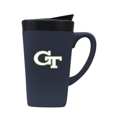 Georgia Tech Yellow Jackets Personalized 16oz Soft Touch Ceramic Mug w Lid Cover
