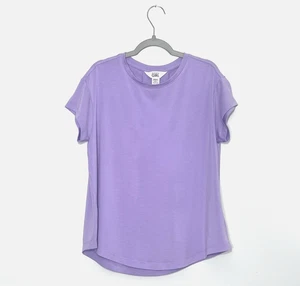 Athleta Girl With Ease Tee L 12 Lilac Crew Neck Short Sleeve T Shirt Logo - Picture 1 of 9