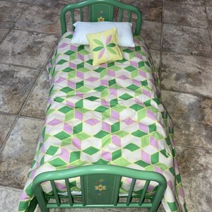 American Girl Kit Green Metal Trundle Bed and Quilt Retired Set - Picture 1 of 8