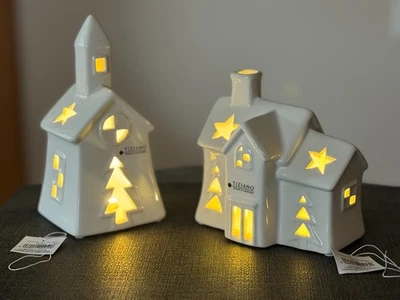 Tiziano Keramik Deko Haus LED+Timer verschiedene Größen NEU - Bild 1 von 2