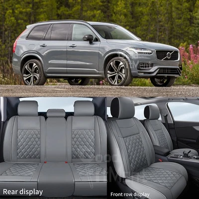 For VOLVO XC90 Custom Front & Rear Cushion Car 5 Seat Covers Full Set PU Leather - Image 1 of 4
