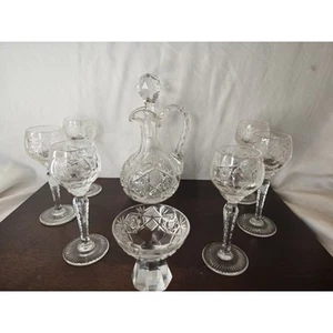 Vintage Nachtmann Traube Kristall 6 Kordeln Kommunion Set geschliffenes Glas Kruzifix - Bild 1 von 15