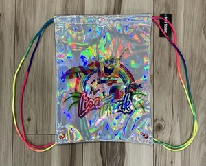 Lisa Frank SpongeBob SquarePants Holographic Drawstring Cinch Bag Backpack NWT - Picture 1 of 7