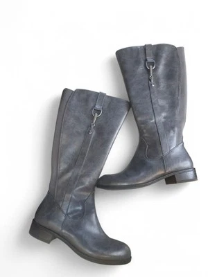 Botas de montar Life Stride Sikora hasta la rodilla cremallera lateral tacón bloque talla 8 en pizarra  Foto 1 de 4