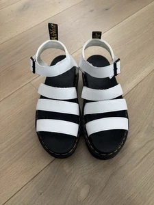 Dr Martin White Leather Gladiator Sandals Size 6 Unused Gift - Picture 1 of 5