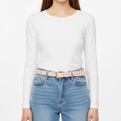 Kiabi Cintura Da Donna Rosa Taglia S In Finta Pelle 100x2 Cm Con Fibbia Moda - Immagine 1 di 4