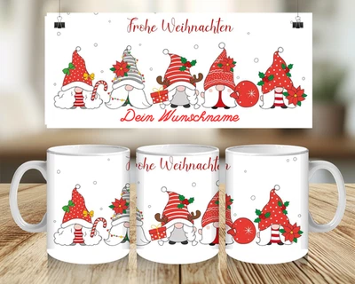 Personalisiert Wichtel Tasse Name Frohe Weihnachten 330ml Nikolaus Geschenk - Bild 1 von 4