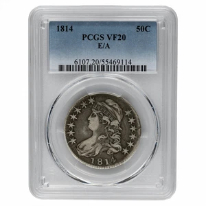 1814 E/A Capped Bust Silver Half Dollar 50C PCGS VF 20 - Picture 1 of 2