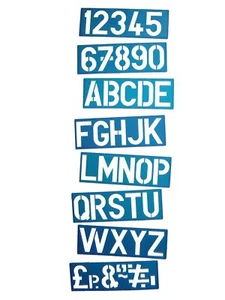 100MM A-Z LETRAS MAYÚSCULAS 0-9 PLÁSTICO PLANTILLA KIT CARTEL LETRAS - Imagen 1 de 3