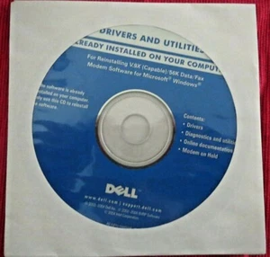 CD de instalación de módem de datos/fax DELL Drivers & Utilities V.9X (capaz)/56 k - Imagen 1 de 1