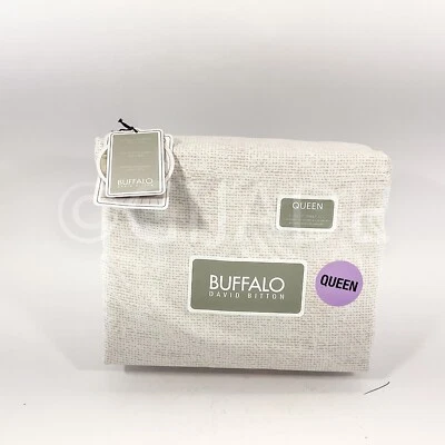 Juego de 6 sábanas Buffalo David Bitton Queen beige y blanco nuevas Foto 1 de 4