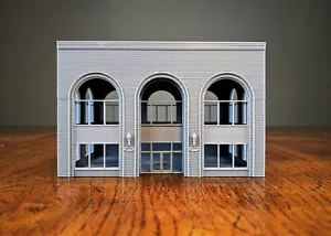 N-Maßstab - großer gewölbter Bürobaustein Ext. Gebäude im Maßstab 1:160 - Bild 1 von 8
