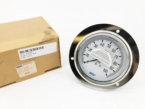 New Wika 50300539 Pressure Gauge Type 212.53 100psi 4" Dia. 1/4" LBM - Picture 1 of 4