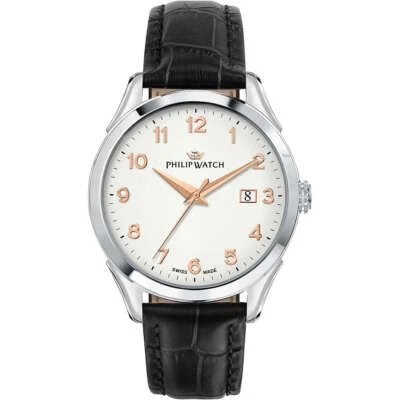 Orologio Uomo PHILIP WATCH ROMA R8251217002 Pelle Nero Bianco SWISS MADE - Immagine 1 di 3