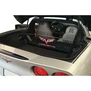 Corvette Text & Flag Logo RED Lighted Blocker WindRestrictor® For 05-13 C6 Coupe - Picture 1 of 6