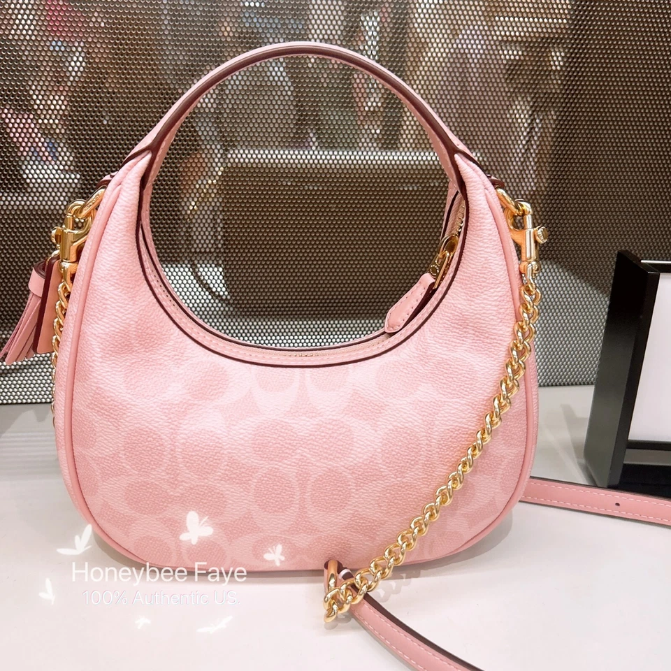 Coach Carmen Mini Crossbody Bag In Signature Canvas powder pink CAM83 Outlet