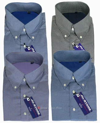 Camicia uomo TAGLIE FORTI manica lunga fantasia quadri scacchi 43 44 45 46 47 48 - Immagine 1 di 4