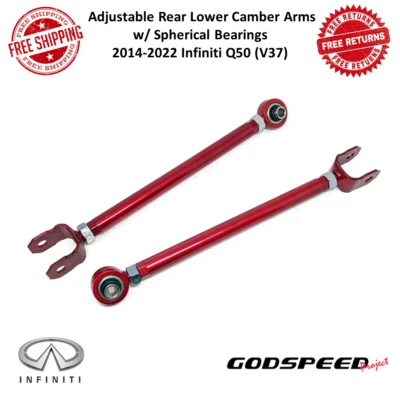 Godspeed Adjustable Rear Lower Camber Arm w/Spherical Bearing For 14-22 Infiniti - Image 1 of 4