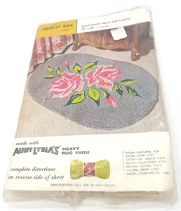 Vintage Tante Lydias Lochnadel Teppich/Wandbehang American Rose #660 Neu aus altem Lagerbestand - Bild 1 von 5