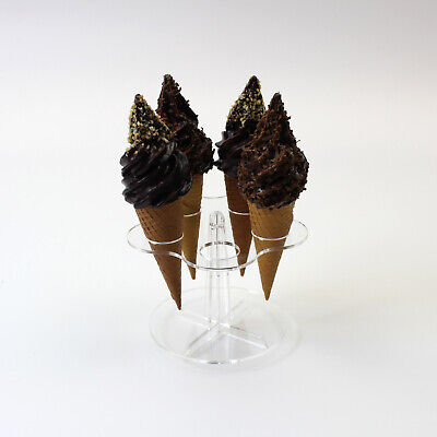 Acrylic Ice Cream Cone Holder / Chip Cone Holder / Counter Top Display Stand • 7.99£