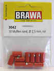Red Sockets for  MARKLIN - OLD STYLE 2,5 mm - 10 pcs. - Brawa 3042 - NEW