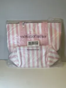 Bolso de Playa Victoria’s Secret NUEVO CON ETIQUETAS COOLER Icónico Rosa/Blanco Rayas L/XL - Imagen 1 de 8