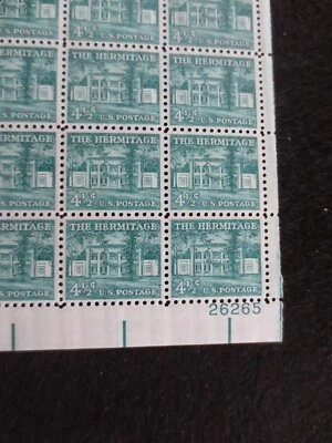 Doc Scott 1037 THE HERMITAGE LIBERTY SERIES 4.5¢ 1950 Sheet of 100  MNH - Image 1 of 4