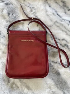 Antonio Melani Red Small Leather Crossbody Handbag - Picture 1 of 4