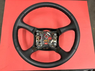 1998-1999 GM C1500 K1500 SILVERADO TAHOE LEATHER STEERING WHEEL GRAY USED OEM - Image 1 of 4