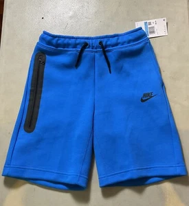 Nike Sportswear Tech Boys Size Medium Blue Fleece Jogger Shorts FD3289-435 - Picture 1 of 7