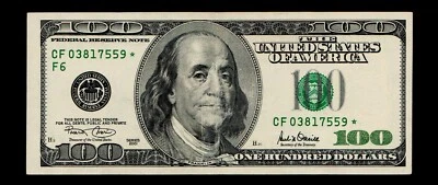 2001 $100 Federal Reserve Note STAR Free shipping {C148} - Image 1 of 2