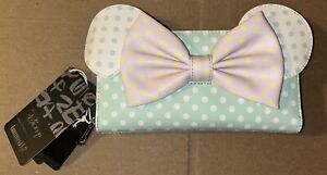 Loungefly Disney Minnie Mouse Pastel Polka Dot Cosplay Zip Around Wallet NEW
