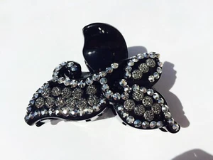 Large Sparkly Hair Clips Black Diamante Hair Accessories Uk gift idea - Picture 1 of 5