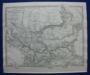 ALTER BALKAN, MAZEDONIEN, THRAKIEN, ILLYRIEN, original antike Karte SDUK 1844 - Bild 1 von 5
