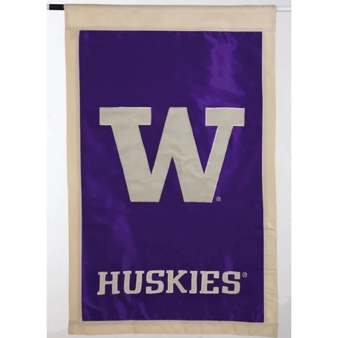 Washington Huskies Collegiate Hanging House Flag Size 28"×44" NEW Purple Cover
