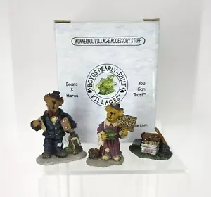 Boyds Bearly Built Village Acc Jimmy Bob, Patsy, & Mr Pennypincher's Pickins New - Picture 1 of 7