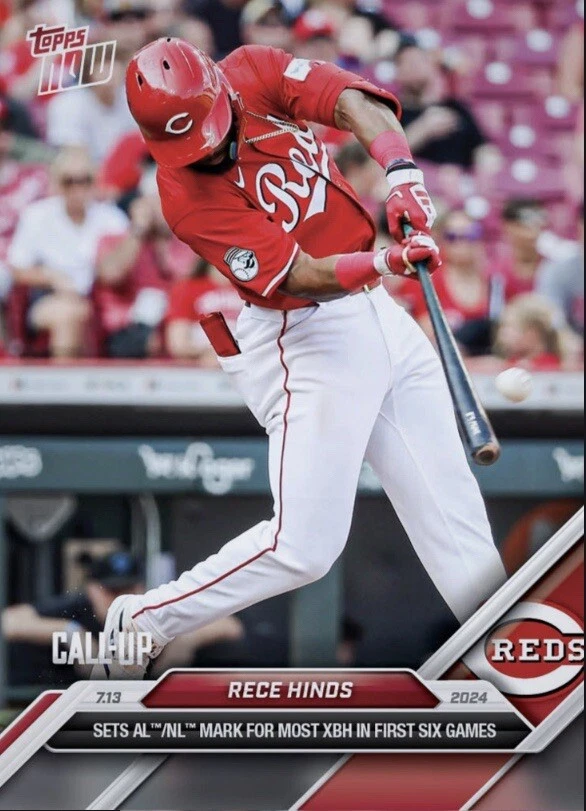 2024 Topps NOW Call-Up Most XBH First 6 Games 7.13.24 RECE HINDS Digital - Image 1 of 1