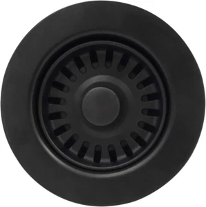3-1/2 Inch Kitchen Sink Basket Strainer and Stopper Drain Assembly Matte Black w - Picture 1 of 12