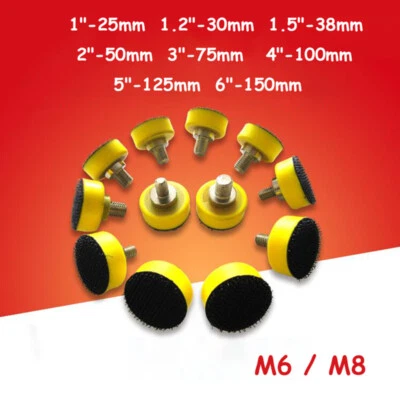 Hook & Loop 25mm - 150mm Sanding Discs Backing Pad For Drill Grinder M6 M8 Shank - Image 1 of 4