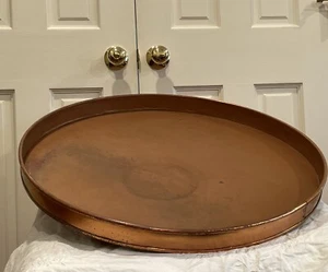 26" HUGE Barware Copper Serving Tray Round Beer Tavern Party Halloween - Picture 1 of 8