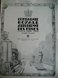 PRESSEWERBUNG KÖNIGLICHE ASTURISCHE MINENGESELLSCHAFT ZINKMOTIVE 1926 - Bild 1 von 1
