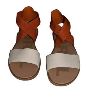 Sorel Ella Two White & Orange Color Block Sandals - Size 9 New Without Tags - Picture 1 of 12