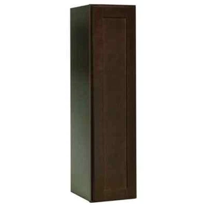 Shaker 9 in. W x 12 in. D x 36 in. H Assembled Wall Kitchen Cabinet in Java - Picture 1 of 8