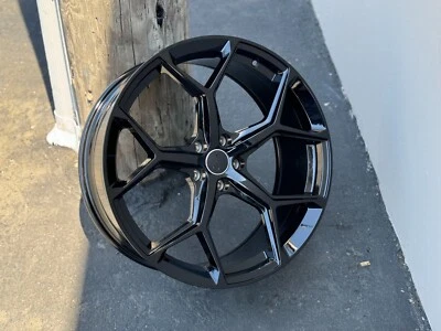 21" 21x9 ET26 Gloss Black Wheel For Audi Q5 Q7 Q8 SQ8 SUV 5x112 Rim**1 wheel - Image 1 of 4