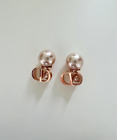 Christian Dior Pink Gold Tribales Faux Pearl Dangle Charm Earrings