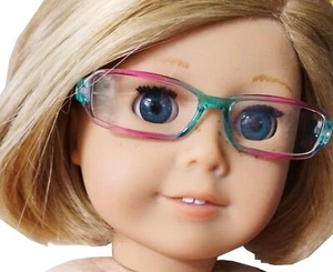 2 Tone Pink Green Glasses compatible w/ 18" American Girl Doll Shipped in a Box - Picture 1 of 4