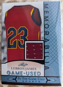 Lebron James 2024 Leaf In The Game Used Jersey Patch Lakers Cavs GUM-87 - Bild 1 von 2