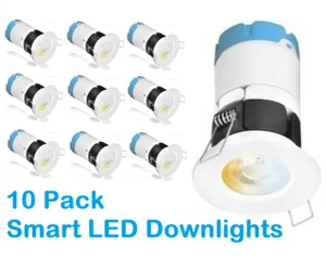 10er-Pack LED Smart Lights Downlight Deckenfleck warm - weiß 6,5 W Dim IP65 5000K - Bild 1 von 20