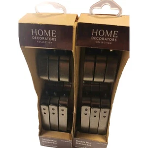 New Open Box Home Decorators Double Curtain Rod Bracket Gunmetal Finish - Picture 1 of 7